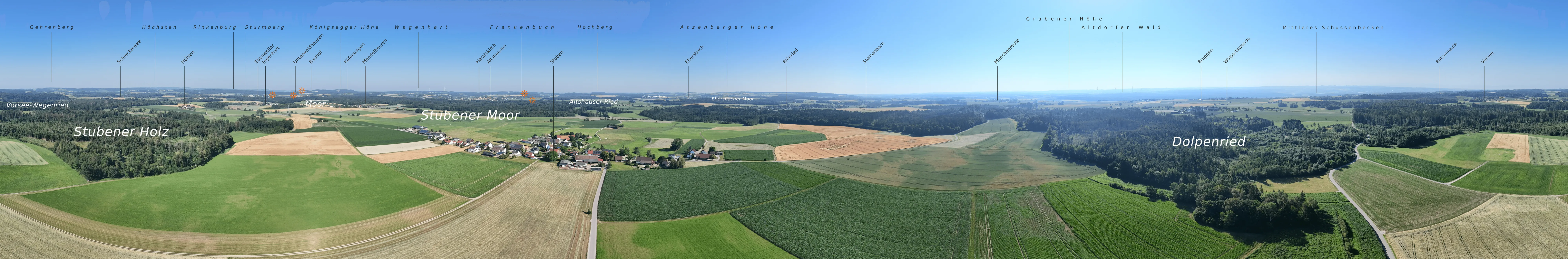 Panorama vom Altshausen - Stuben, 90 m