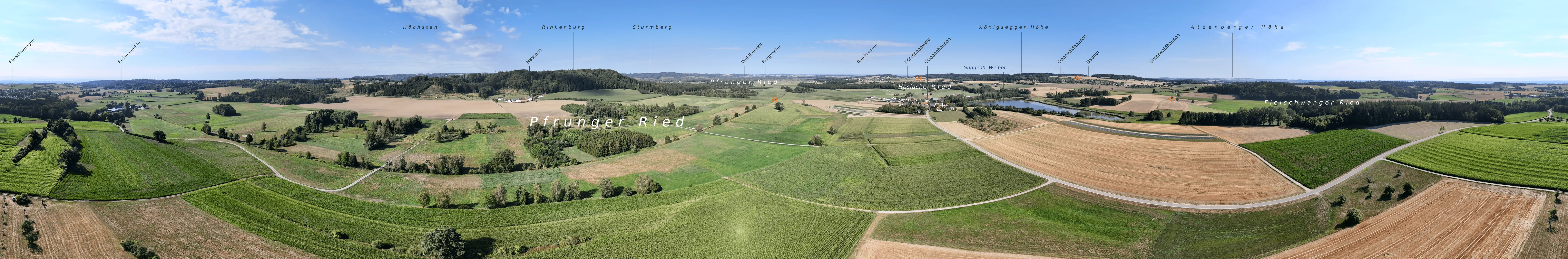 Panorama vom Guggenhausen - Streuobstwiese, 90 m